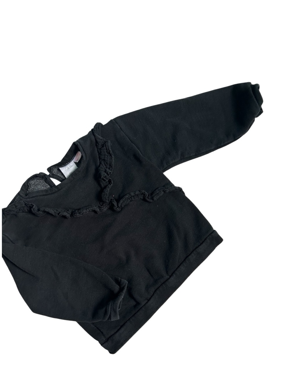 Zara Black Ruffle Sweatshirt